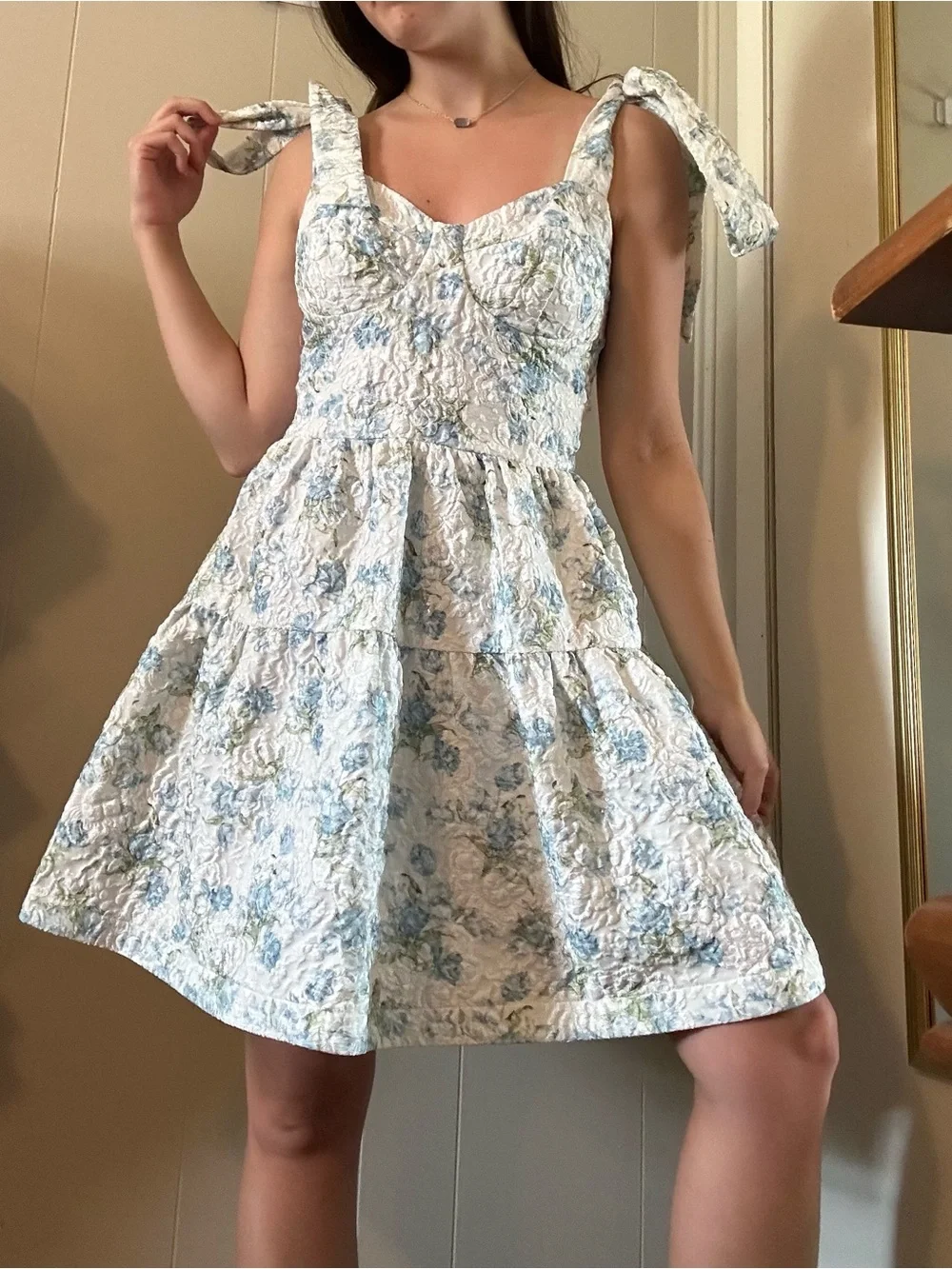 Altar'd State Blue and White Floral Dress - Picture 3 of 10